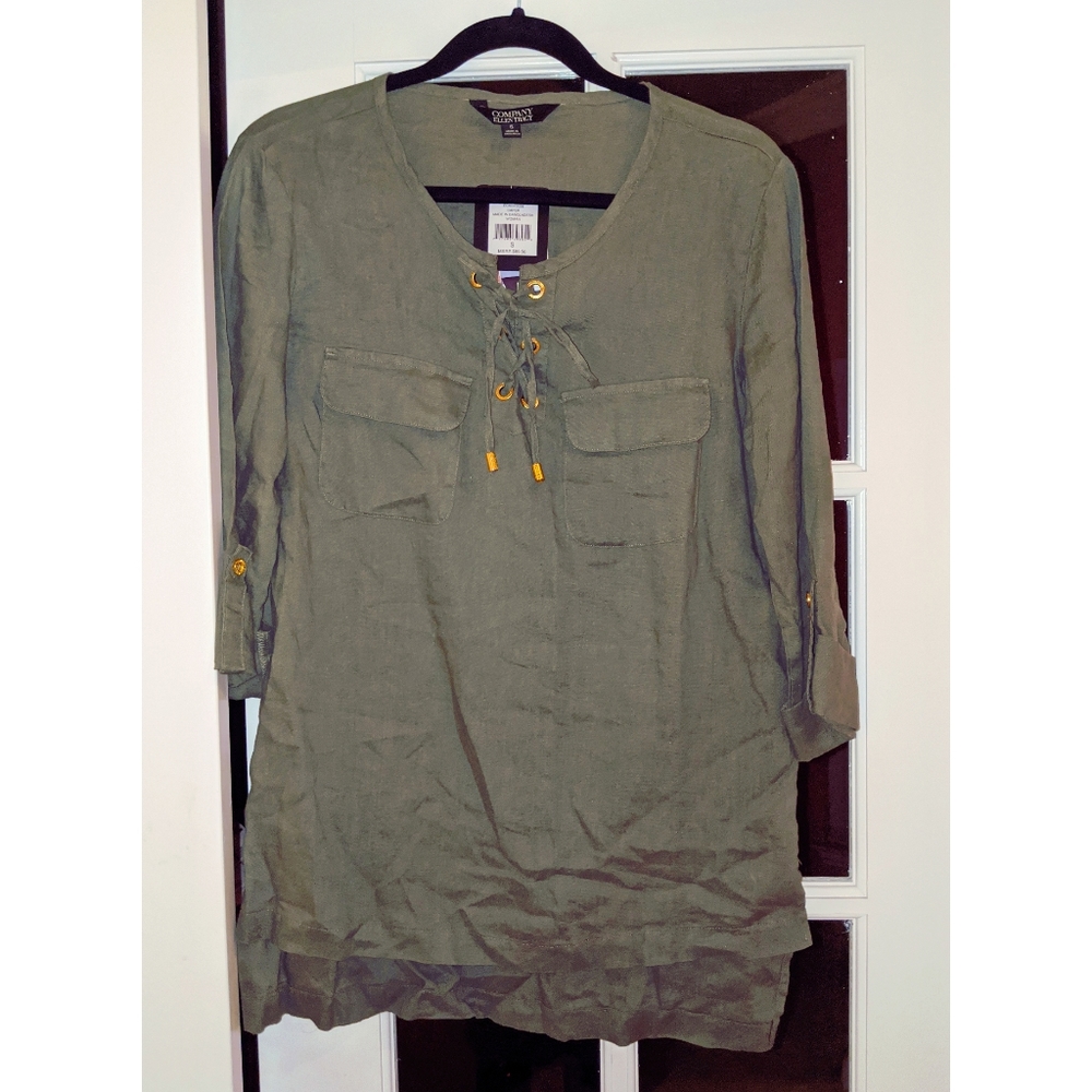 Ellen Tracy Olive Green blouse (S)